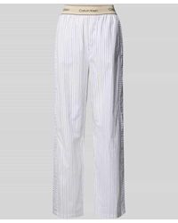 Calvin Klein - Regular Fit Pyjama-Hose mit Logo-Stitching Modell 'Poplin' - Lyst