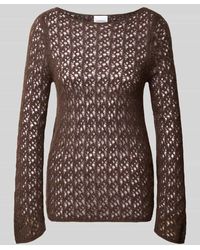 Comma, - Semitransparenter Strickpullover mit Rundhalsausschnitt - Lyst