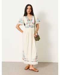 FatFace - Fatface Lea Regular Embroidered Midi Dress - Lyst
