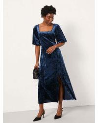 FatFace - Fatface Isla Regular Velvet Midi Dress - Lyst