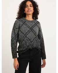 FatFace - Sequin Knitted Fluffy Crew Neck Jumper - Lyst