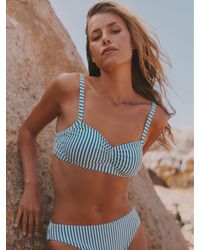 FatFace - Textured Stripe Bikini Top - Lyst