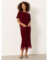 FatFace - Esme Velvet Midi Skirt - Lyst