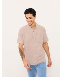 FatFace - Fatface Bugle Short Sleeve Grandad Popover Shirt - Lyst
