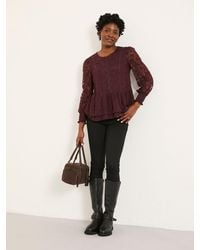 FatFace - Marianne Lace Round Neck Top - Lyst