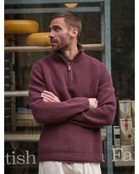 FatFace - Ember Quarter Zip Knitted Jumper - Lyst