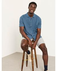 FatFace - Fatface Short Sleeve Relaxed Fit Garment Dye Geo Textured Shirt - Lyst