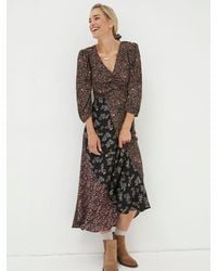 FatFace - Nate Craft Floral Midi Dress - Lyst