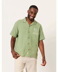 FatFace - Short Sleeve Relaxed Fit Oliva Placement Embroidery Shirt - Lyst