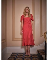 FatFace - Fatface Luna Petite Square Neck Jacquard Midi Dress - Lyst