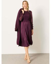FatFace - Fatface Eva Petite Pleated Midi Dress - Lyst