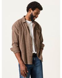 FatFace - Fatface Long Sleeve Relaxed Fit Herringbone Stripe Brushed Shirt - Lyst