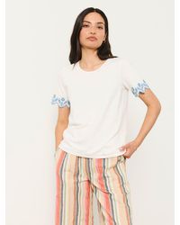 FatFace - Natalie Embroidered Sleeve T Shirt - Lyst
