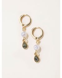 FatFace - Fatface Tone Faux Pearl Stone Earrings - Lyst