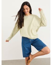 FatFace - Emily Broderie Sleeve Detail Crew Sweat - Lyst