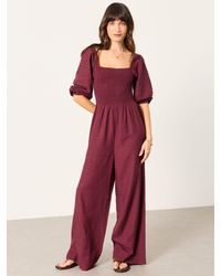 FatFace - Adele Shirred Jumpsuit - Lyst