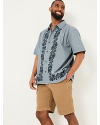 FatFace - Short Sleeve Embroidered Floral 100% Cotton Shirt - Lyst