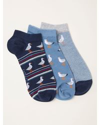 FatFace - Fatface 3 Pack Seagull Trainer Socks - Lyst