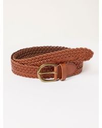 FatFace - Fatface Tan Woven Leather Belt - Lyst
