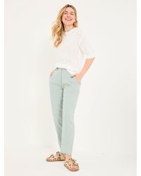 FatFace - Issy Tapered Linen Blend Trousers - Lyst