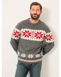 FatFace - Shelter Snowflake Fairisle Crew Neck Knitted Jumper - Lyst