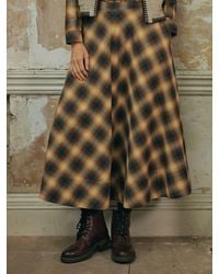 FatFace - Freya Check Midi Skirt - Lyst