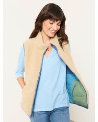 FatFace - Luna Reversible Padded Borg Fleece Gilet - Lyst