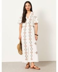 FatFace - Fatface Solene Regular Embroidered Midi Dress - Lyst