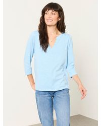 FatFace - Aster 3/4 Sleeve V-Neck T-Shirt - Lyst
