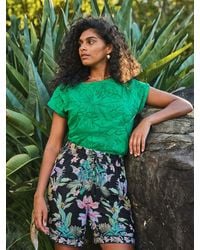 FatFace - Ivy Palm Tree Embroidered T-Shirt - Lyst