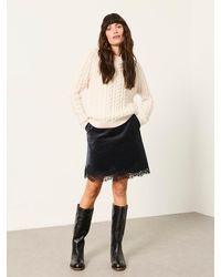 FatFace - Fatface Louisa Velvet Lace Trim Mini Skirt - Lyst