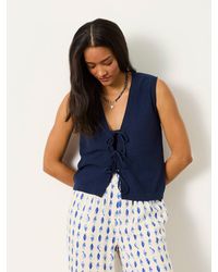 FatFace - Fia Tie Front Knitted Vest - Lyst