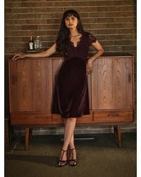 FatFace - Fatface Thea Velvet And Lace Dress - Lyst