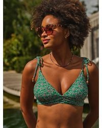 FatFace - Saye Vine Floral Print Bikini Top - Lyst