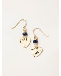 FatFace - Fatface Tone Hammered Heart Earrings - Lyst