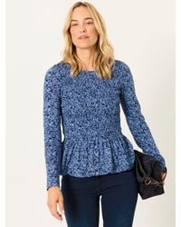 FatFace - Sara Shirred Peplum Top - Lyst