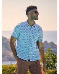 FatFace - Short Sleeve Embroidered Geo 100% Cotton Shirt - Lyst