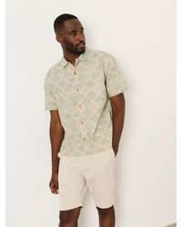 FatFace - Fatface Short Sleeve Relaxed Fit Deco Palm Print Shirt - Lyst