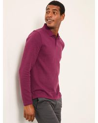 FatFace - Ayr Long Sleeve Ribbed Polo Shirt - Lyst