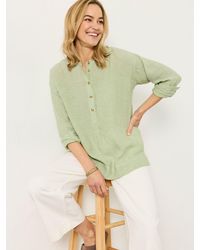 FatFace - Fatface Julia Petite 100% Linen Popover Shirt - Lyst
