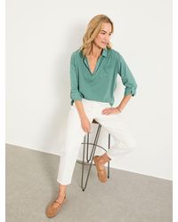 FatFace - Paige Woven Jersey Mix Top - Lyst