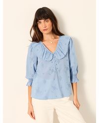 FatFace - Fatface Carly Petite Broderie Blouse - Lyst
