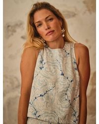 FatFace - Fatface V & A Fatface Hallie Ivory Archive Petals Shell Top - Lyst