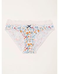 FatFace - Fatface Ivory Floral Bloom High Leg Knickers - Lyst