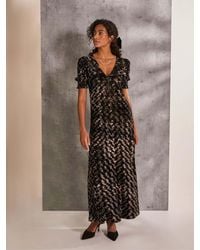 FatFace - Mia Hammered Velvet Midi Dress - Lyst
