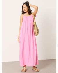 FatFace - Fatface Bea Linen Petite Tassel Tie Strap Maxi Dress - Lyst
