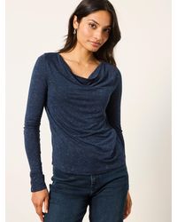 FatFace - Lola Sparkle Cowl Neck Long Sleeve Top - Lyst
