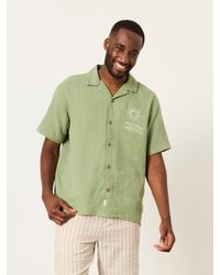 FatFace - Fatface Short Sleeve Relaxed Fit Oliva Placement Embroidery Shirt - Lyst