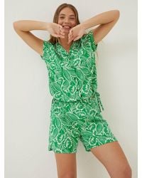 FatFace - Fatface Tenby Linen Topical Leaf Shorts - Lyst