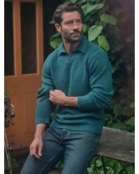 FatFace - Calder Split Collar Knitted Jumper - Lyst